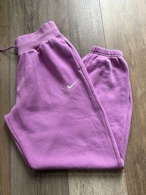 Nike womens Pink Sweatpants with White Swoosh